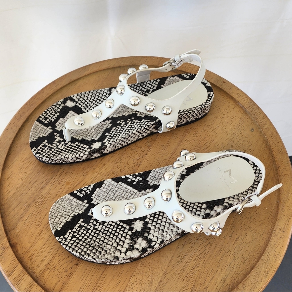 Marc Fisher Snakeskin Studded Sandals